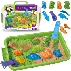 WOOPIE Kinetic Sand 1.5 kg XXL Set ZOO Safari Table with Molds