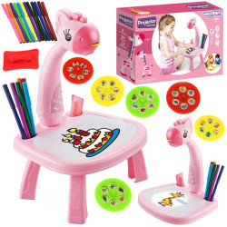 WOOPIE Pink Giraffe Projector Drawing Board + Markers