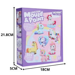 WOOPIE DIY Paint Craft Kit: Make Plaster Cast Figurines and Paint Them - Unicorn Kit
