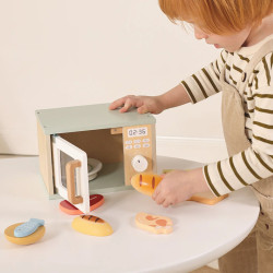 TOOKY TOY Wooden Microwave Oven Food Set