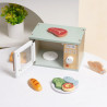 TOOKY TOY Wooden Microwave Oven Food Set