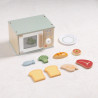 TOOKY TOY Wooden Microwave Oven Food Set