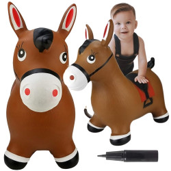 WOOPIE Rubber Jumper Horse + Pump
