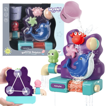 WOOPIE BABY Bath Toy Faucet Overflow Fountain Waterfall Dolphin
