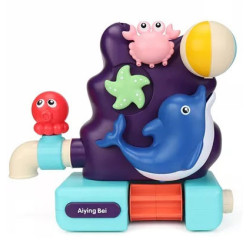 WOOPIE BABY Bath Toy Faucet Overflow Fountain Waterfall Dolphin