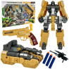 WOOPIE 3-in-1 Transforming Robot Tank and Dart Launcher Set Brown