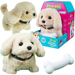 WOOPIE Interactive Plush Dog with Bone Bichon Golden Retriever