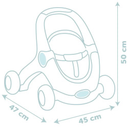 SMOBY Little Walker Pusher 3in1 Stroller for Children + Baby Doll