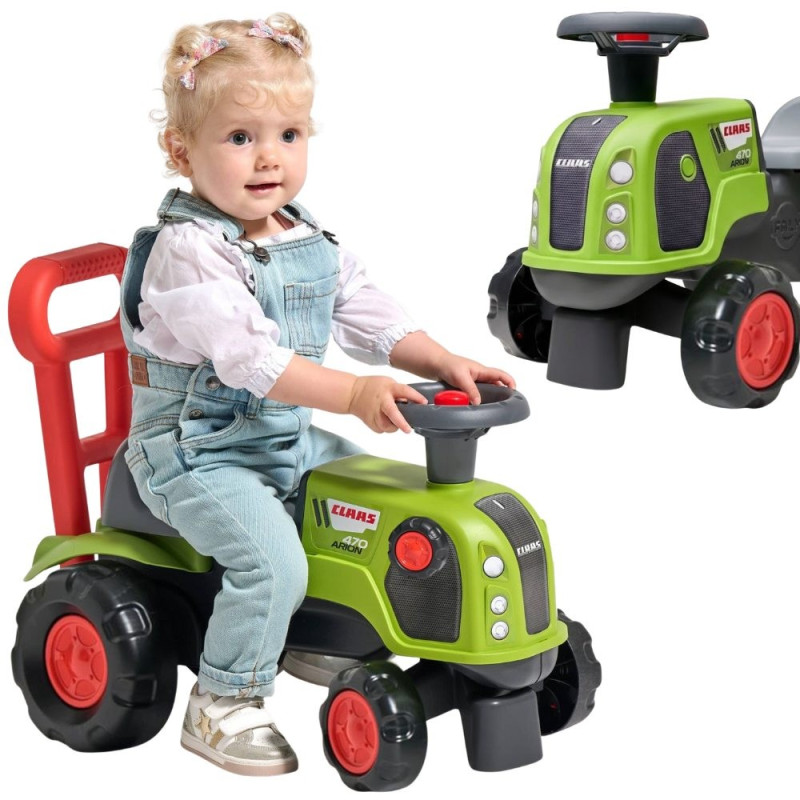 FALK Ride-on Tractor Pusher Baby Claas Arion 470 with Horn