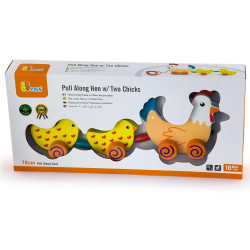 VIGA Pulling Set Hen with Chickens 36 cm