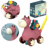 WOOPIE Pink Cow Pusher with Sound and Soap Bubbles