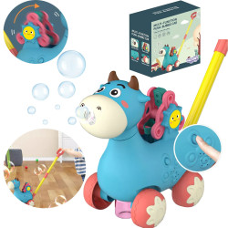 WOOPIE Push Cow with Sound and Soap Bubbles Blue