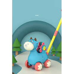 WOOPIE Push Cow with Sound and Soap Bubbles Blue