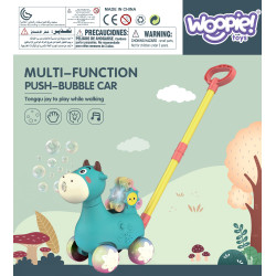 WOOPIE Push Cow with Sound and Soap Bubbles Blue