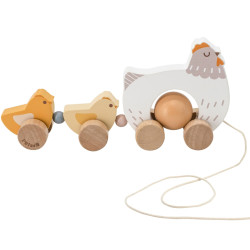 VIGA PolarB Wooden Pulling Hen with Chicks