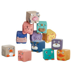 WOOPIE BABY Sensory Blocks Squeeze Puzzle Animal Sounds 12 pcs.