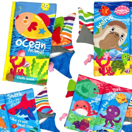 WOOPIE BABY Rustling Fabric Book with Sea Animal Tails