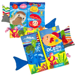 WOOPIE BABY Rustling Fabric Book with Sea Animal Tails