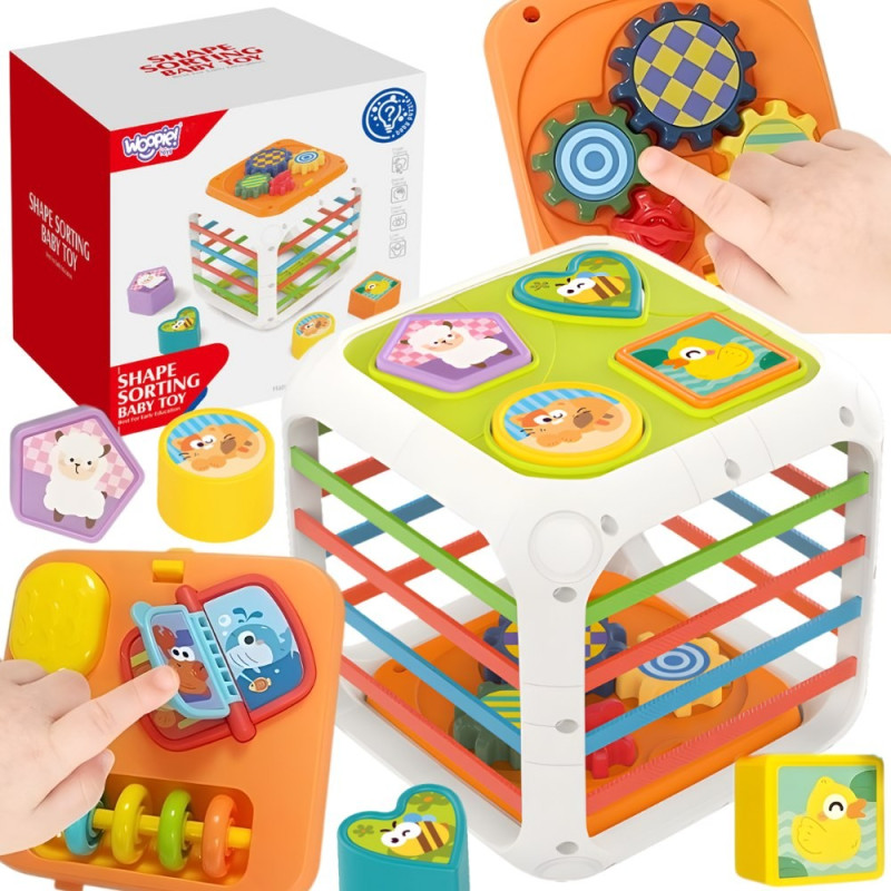 WOOPIE Educational Cube Sorter 4 in 1 Shapes 18m+