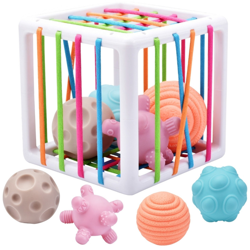 WOOPIE BABY Flexible Sensory Cube Sorter for Children Crazy Shapes 5 pcs.