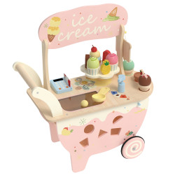 CLASSIC WORLD Wooden Ice Cream Parlor 3 in 1 Trolley 40 pcs.