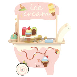CLASSIC WORLD Wooden Ice Cream Parlor 3 in 1 Trolley 40 pcs.