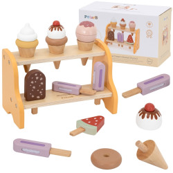 VIGA Wooden Ice Cream Shop Set with 6 Ice Creams