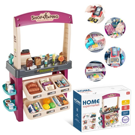 WOOPIE Ice Cream and Sweets Supermarket Light Sound + 55 Acc.