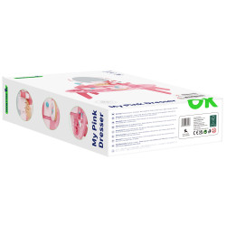 TOOKY TOY Pink Wooden Makeup Dressing Table with Mirror