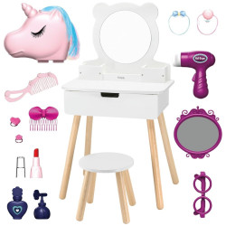 VIGA White Dressing Table + Salon-Style Accessories Set