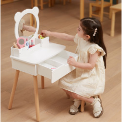 VIGA White Dressing Table + Salon-Style Accessories Set