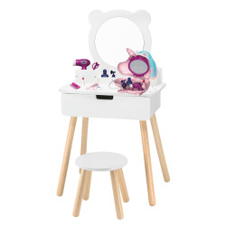 VIGA White Dressing Table + Salon-Style Accessories Set