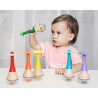 CLASSIC WORLD Rattle 2 in 1 Wooden Rainbow Maracas Instrument 1 pc.