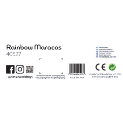 CLASSIC WORLD Rattle 2 in 1 Wooden Rainbow Maracas Instrument 1 pc.