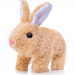 WOOPIE Bunny Interactive Plush Toy with Carrot Beige