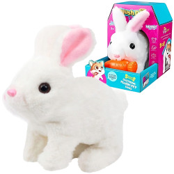 WOOPIE Interactive Bunny Plush Toy with Carrot White