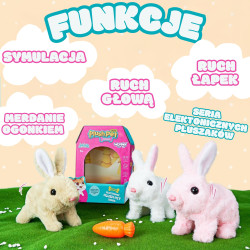 WOOPIE Interactive Bunny Plush Toy with Carrot White