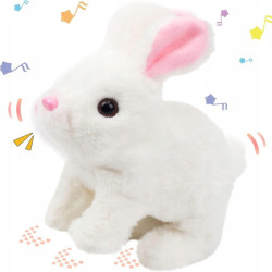 WOOPIE Interactive Bunny Plush Toy with Carrot White