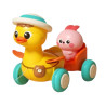 WOOPIE BABY Yellow Duck with Pink Bunny in Pull-Along Trailer