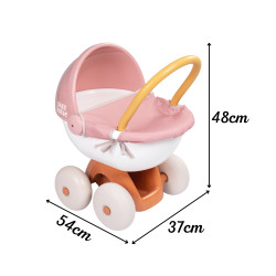 SMOBY Baby Nurse Deep Stroller with Plastic Canopy