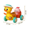 WOOPIE BABY Yellow Duck with Pink Bunny in Pull-Along Trailer