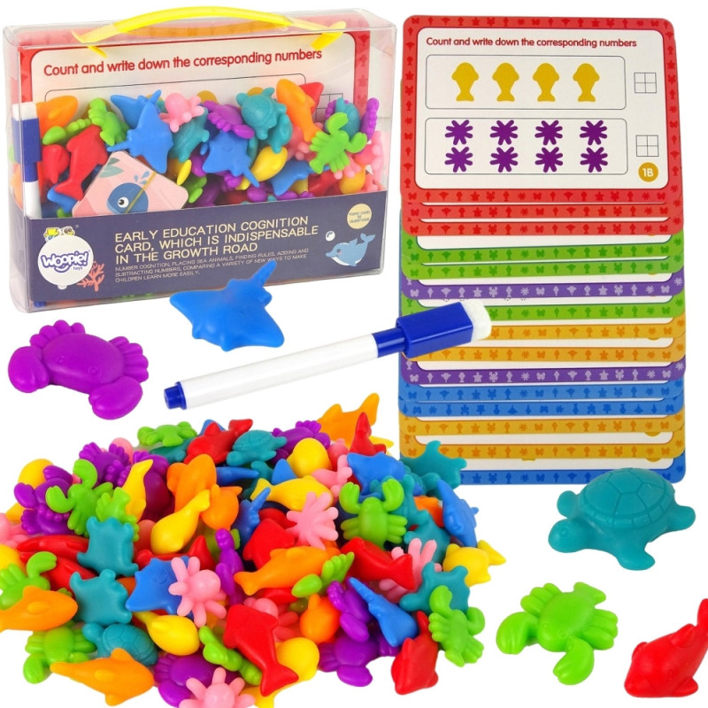 WOOPIE Montessori Educational Set Learning to Count Color Sorter Sea Land 111 pcs.