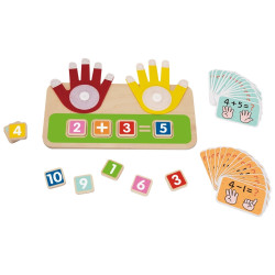 TOOKY TOY Wooden Educational Toy for Learning Finger Counting, Addition and Subtraction