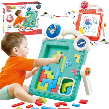 WOOPIE Double-Sided Drawing Board 2-in-1 Tetris Game