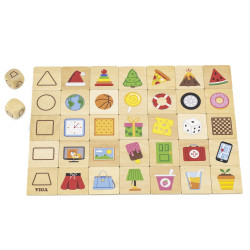 VIGA Educational Game Wooden Puzzle Match Shapes 37 pcs.
