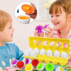WOOPIE Montessori Egg Puzzle - Match Shapes and Colors