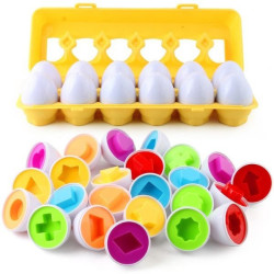 WOOPIE Montessori Egg Puzzle - Match Shapes and Colors
