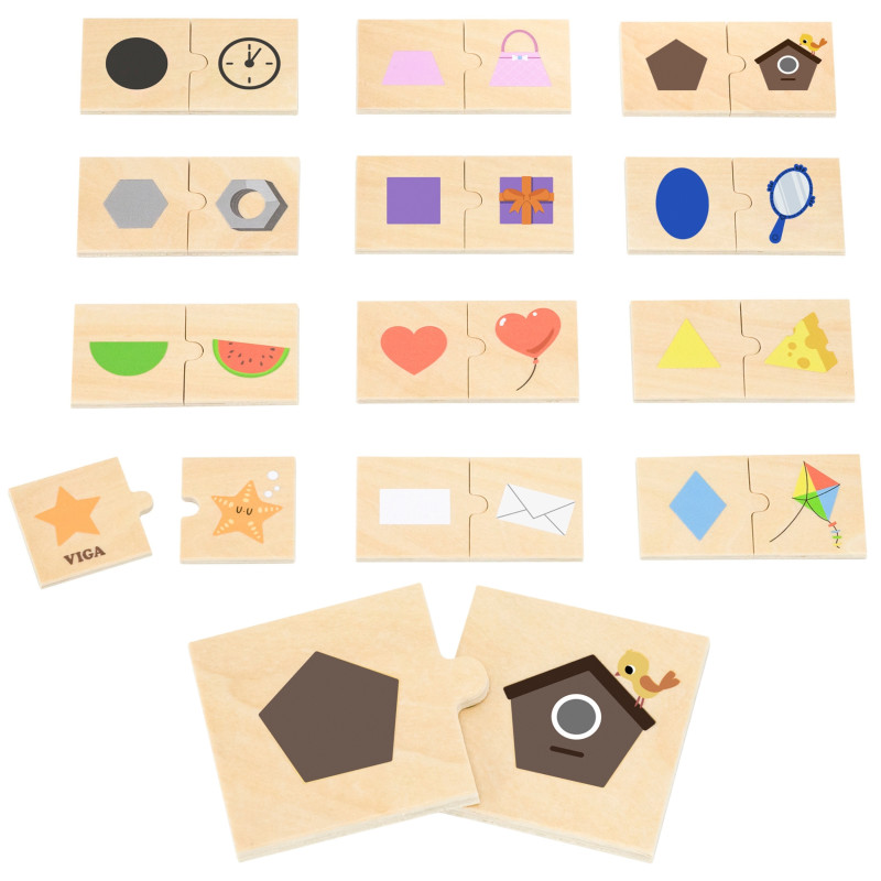 VIGA Shape and Object Connecting Puzzle Set