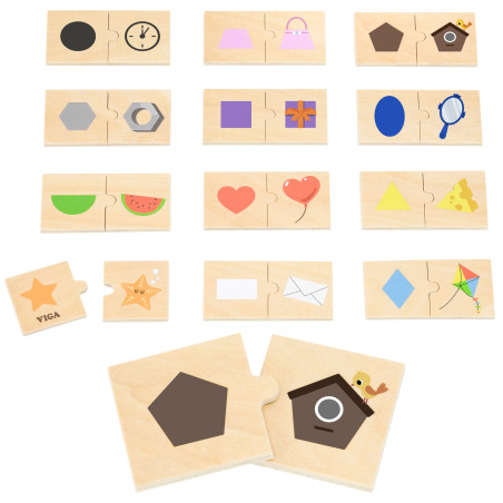 VIGA Shape and Object Connecting Puzzle Set