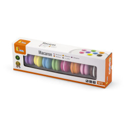 VIGA Wooden Cookies Colorful Cookies Macaroon Set 8 pcs
